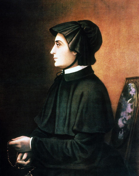 In 1809 Elizabeth formed the Sisters of St. Joseph, took her vows, and began to wear a habit modeled after the Italian widow's dress and bonnet she had worn while mourning the death of her husband